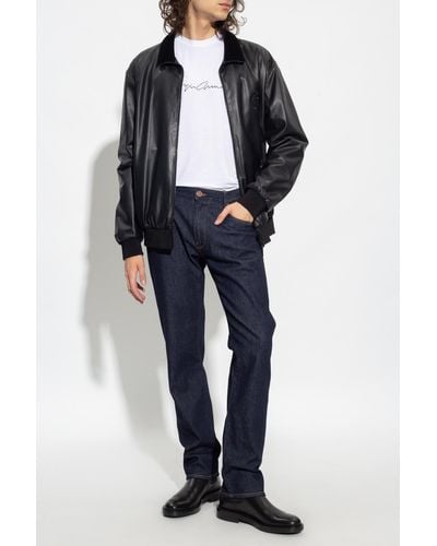 Giorgio Armani Leather Jacket - Black