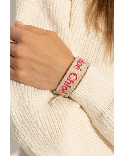 Chloé Bracelet With Logo, - Pink