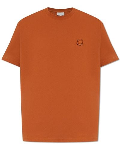 Maison Kitsuné T-shirt With Logo, - Orange