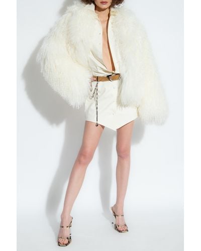 The Attico Short Fur Coat, - White