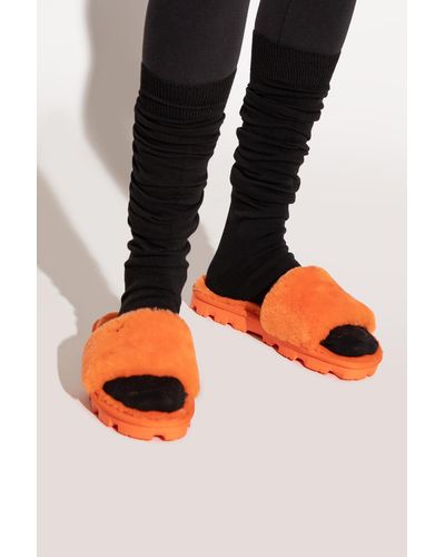 UGG 'cozette' Fluffy Slides - Orange