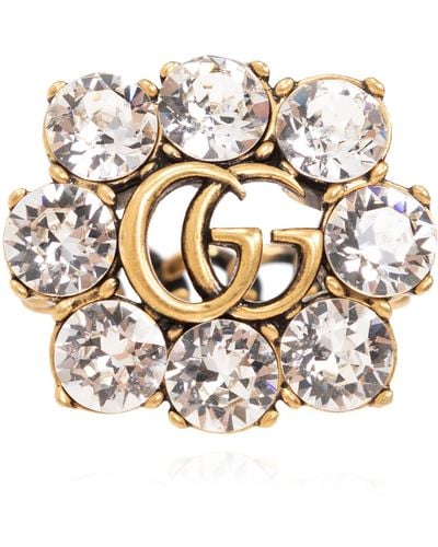 Gucci Crystal Ring, - White