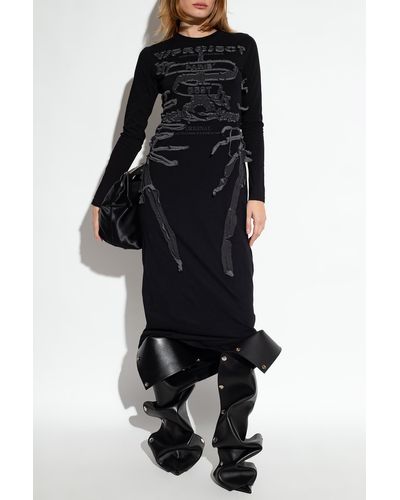 Y. Project Cotton Dress, ' - Black