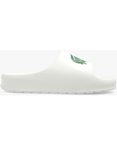 Lacoste Slides With Logo - White