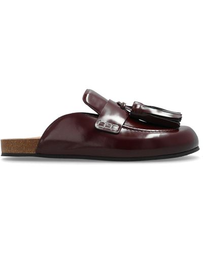 JW Anderson Leather Slippers, - Brown