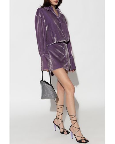 The Attico ‘Silvye’ Velour Dress - Purple