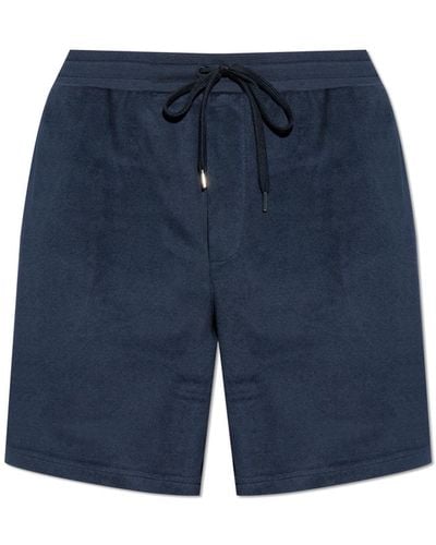 Paul Smith Cotton Shorts With Logo, - Blue