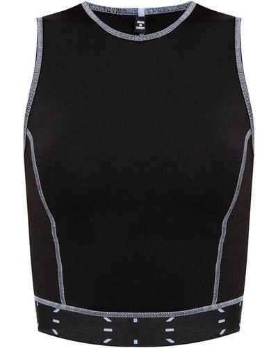 McQ Top With Stitching Details - Black
