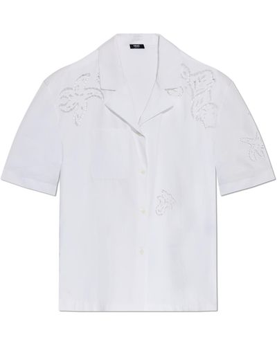 Versace Shirt With Openwork Pattern - White