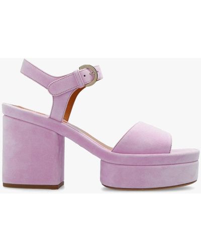 Chloé Pink 'odina' Platform Sandals - Purple