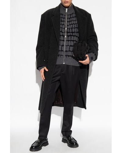 Versace Cardigan With Standing Collar - Black