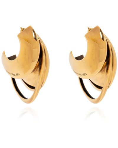 Alexander McQueen Brass Earrings, - Metallic