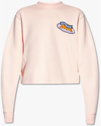 Opening Ceremony Cropped Sweatshirt With Logo, - Pink