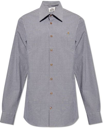 Vivienne Westwood 'ghost' Checked Shirt, - Grey