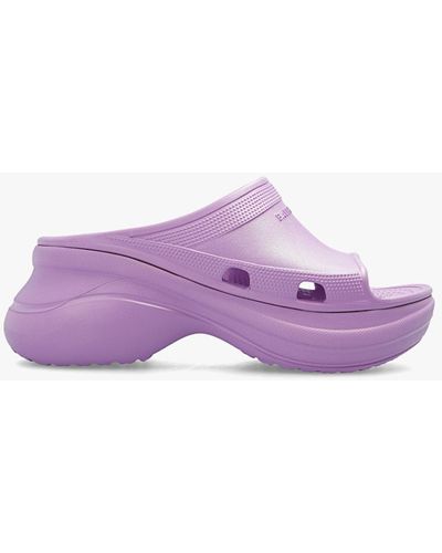 Balenciaga Pool Crocstm Slide Sandal - Purple