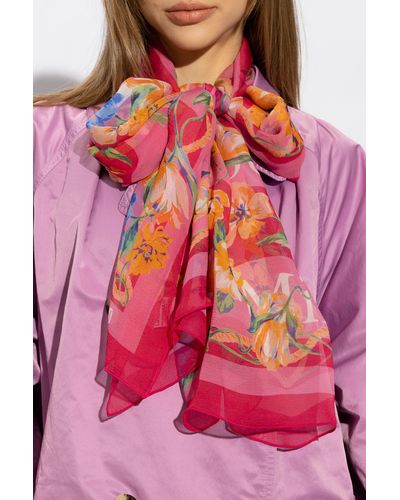 Moschino Floral Scarf - Pink
