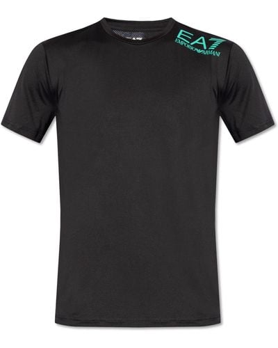 EA7 T-shirt With Logo, - Black