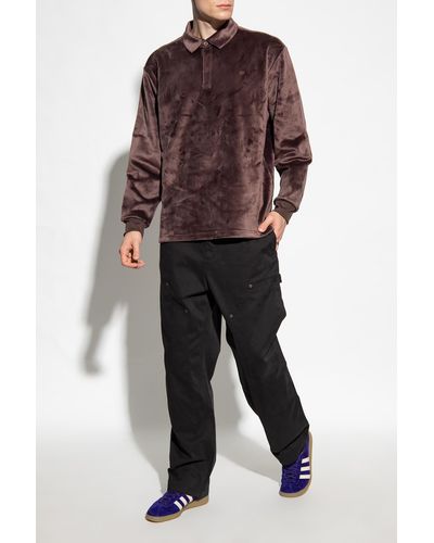 adidas Originals Polo Shirt With Long Sleeves, ' - Purple