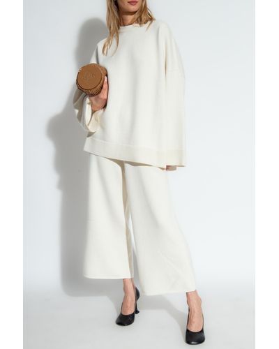 Loewe Open Back Sweater In Cashmere - Natural