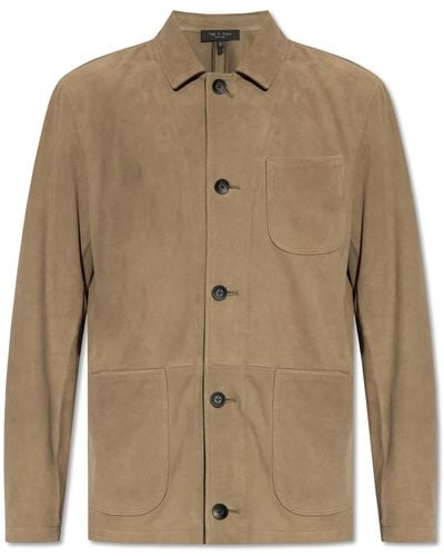 Rag & Bone 'evan' Leather Jacket, - Natural