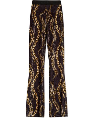 Versace Trousers With Pattern, - Brown