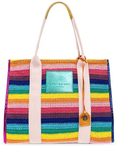 Kurt Geiger ‘Crochet Large’ Shopper Bag - Yellow