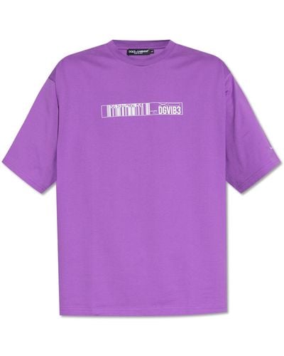 Dolce & Gabbana Printed T-shirt, - Purple