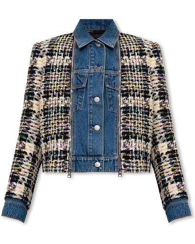 Alexander McQueen Relaxed-fitting Tweed Jacket - Blue