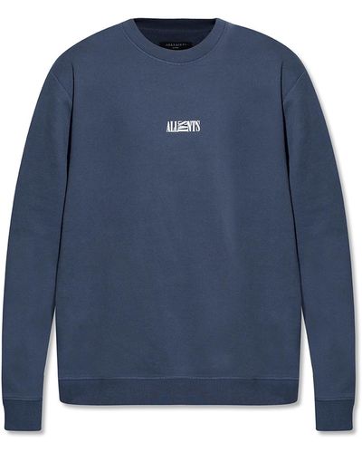 AllSaints 'opposittion' Sweatshirt With Logo - Blue
