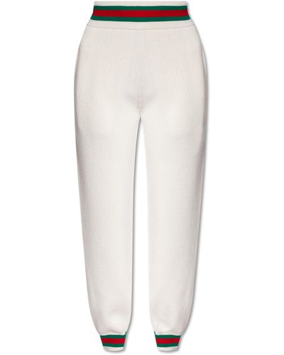 Gucci Ribbed Pants, - White
