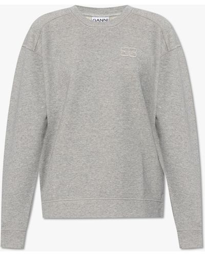 Ganni Sweatshirt With Logo - Grey