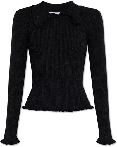 Munthe ‘Druz’ Ribbed Sweater - Black