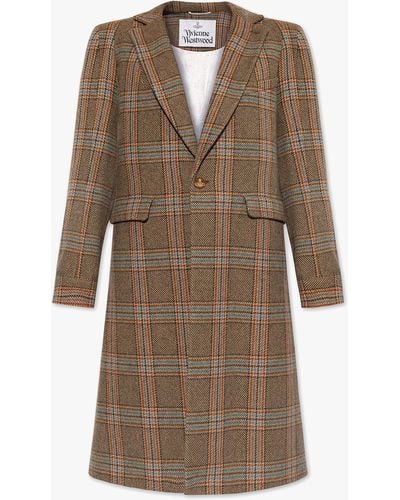 Vivienne Westwood Checked Coat - Brown