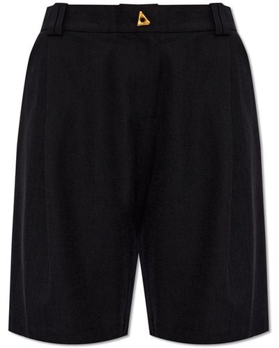 Aeron 'swan' Pleat-front Shorts, - Black