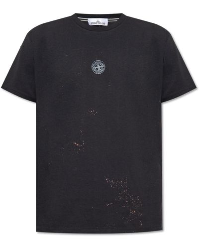 Stone Island Branded T-shirt - Black