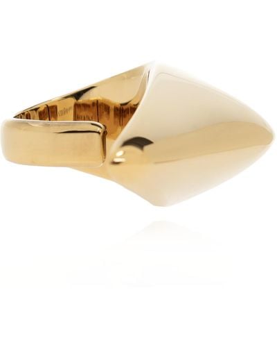 Alexander McQueen Brass Ring, - Metallic