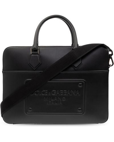 Dolce & Gabbana Briefcase With Logo - Black