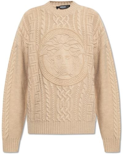 Versace Cotton Sweater, - Natural