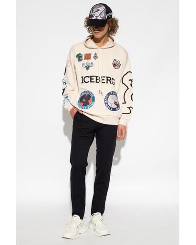 Iceberg Hoodie With Patches - Natural