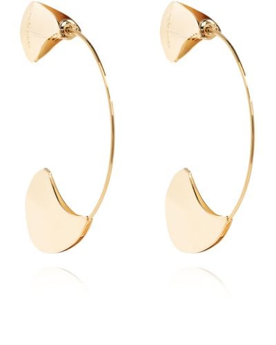 Jil Sander Brass Earrings, - Metallic
