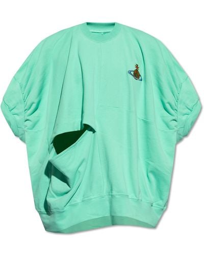 Vivienne Westwood Sweatshirt With Short Sleeves, - Green