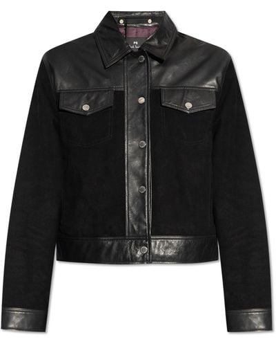 PS by Paul Smith Suede Jacket, - Black