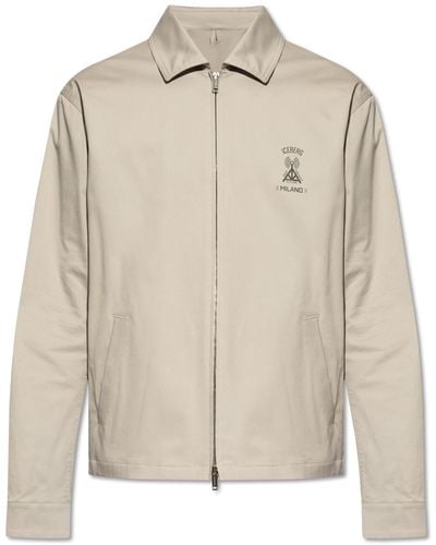 Iceberg Cotton Jacket With Logo, - Natural