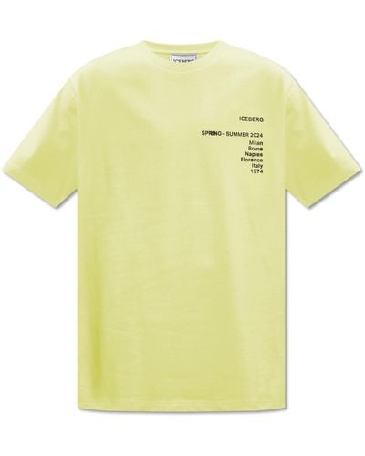 Iceberg T-shirt With Logo, - Yellow