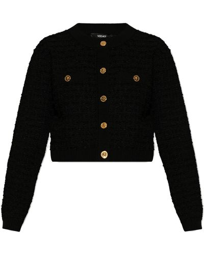 Versace Tweed Cardigan - Black