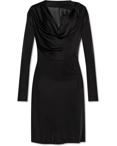 Helmut Lang Dress With A Flowing Neckline - Black