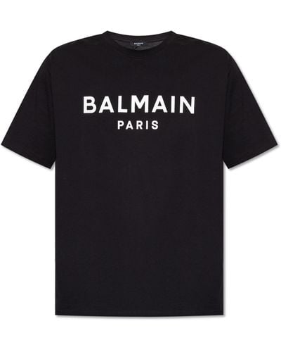 Balmain T-shirt With Logo, - Black
