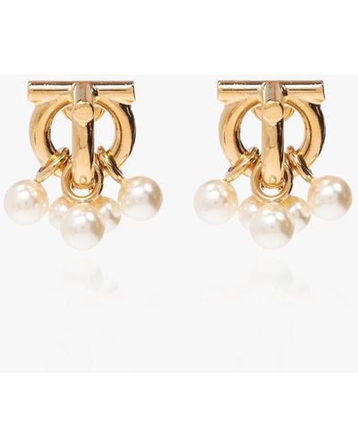 Ferragamo Brass Earrings, - Metallic