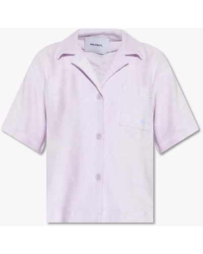Halfboy Shirt With Short Sleeves, - Purple