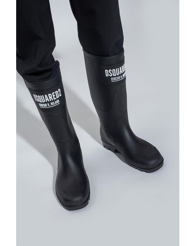 DSquared² Rain Boots With Logo - Black